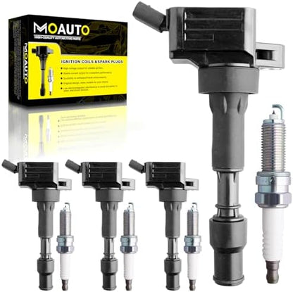 Set of 4 Ignition Coils Pack UF816 27300-2E601 & 4 PCS Iridium Spark Plugs