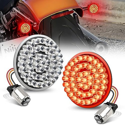 Nilight LED Turn Signal Rear Brake Running Lights for Harley Davidson Dyna