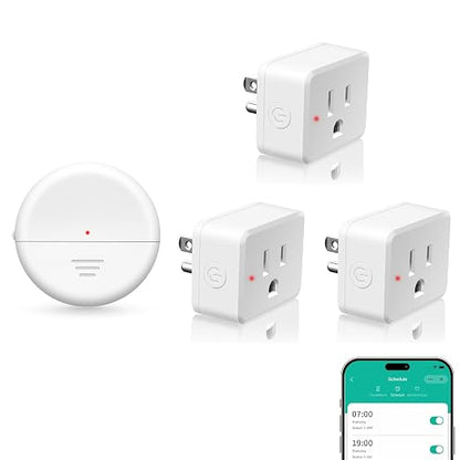 NineLeaf Wireless Motion Sensor WiFi Slim Outlet 260FT Remote Smart Switch | Adjustable Sensing Mode, App Control, WIFI Auto Control Lights Fan Appliances, No Wiring,Garage,1Sensor 3Plugs