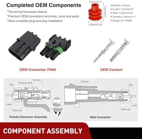 Nilight 298PCS 1 2 3 4 6 Pin Waterproof Automotive Electrical Connector Kit