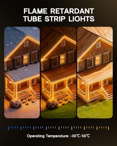 LED Strip Lights 65.6ft 110-120V,Dimmable Silicone Neon Rope Lights,Flexible Outdoor Waterproof Neon Strip Lights for Mirror,Kitchen,Cabinet,DIY Lighting