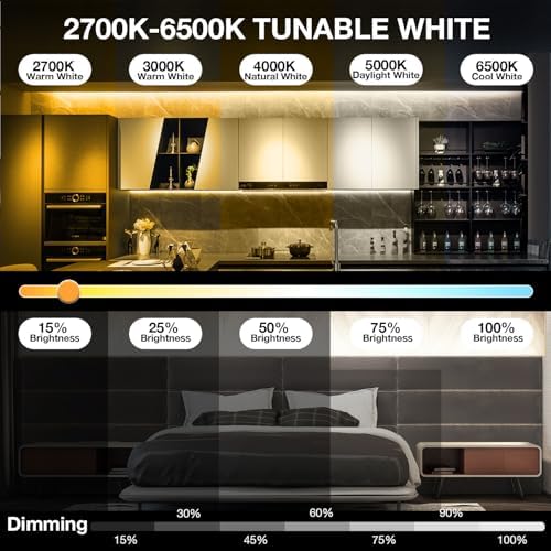 DAYBETTER COB LED Strip Lights 16.4ft,LED Lights for Bedroom,2700K-6500K