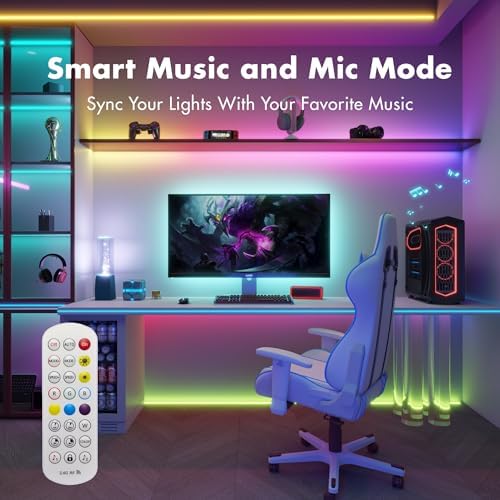 LED Strip Lights, 50FT Smart IC RGB WiFi Voice Controlled LED Lights