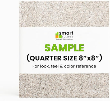 Smart Squares Easy Street Premium Plush Carpet Tiles, Made in USA – 8x8 Peel and Stick Floor Tiles with Attached Padding – Seamless DIY Carpet Squares (0.44 Sq Ft, Sample, 486 Porcelain)