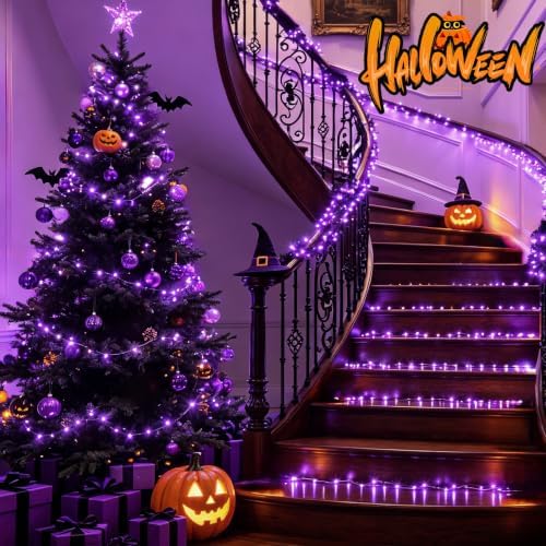 Connectable 88Ft 240LED Halloween String Lights Outdoor Indoor, Purple