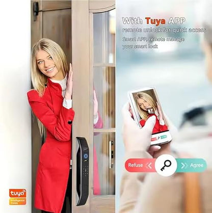 HIFAM Face Recognition Smart Door Lock Fingerprint Key IC Card APP Unlock