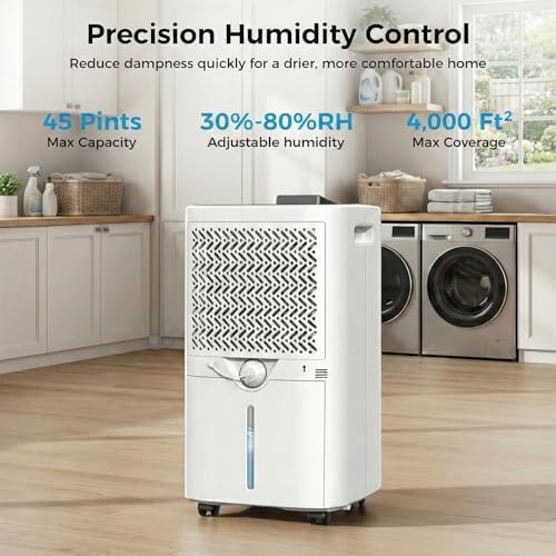 Trazico 4000 sq.ft Dehumidifier with Drain Hose, 45 Pint/D