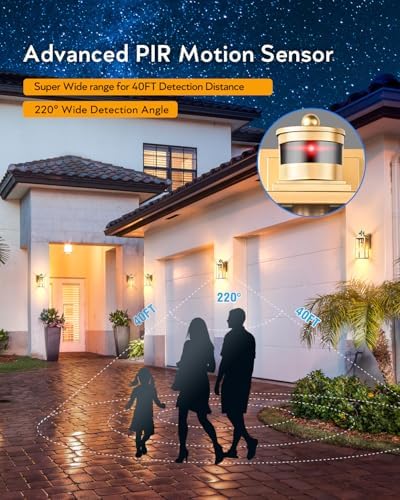 VIANIS 2 Pack Gold Motion Sensor Outdoor Porch Light, Modern Exterior Lighting Fixtures Wall Mount for House, Anti-Rust Waterproof Dusk to Dawn Outdoor Sconce Lights for Garage, Front Door, Patio