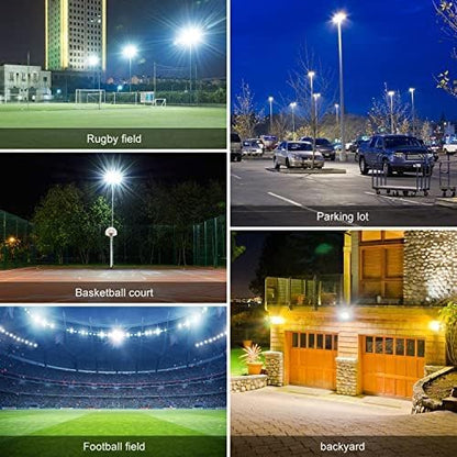 Juyace LED Stadium Flood Light Outdoor, 36000LM Super Bright Commercial Area Lighting, 240W 5000K Daylight IP65 Waterproof Arena Lights for Sport Fields and Courts, 110-277V（3 Pack