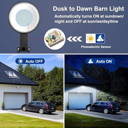 120W Dusk to Dawn Outdoor Lighting with 15KLM 6500K Daylight for Yard