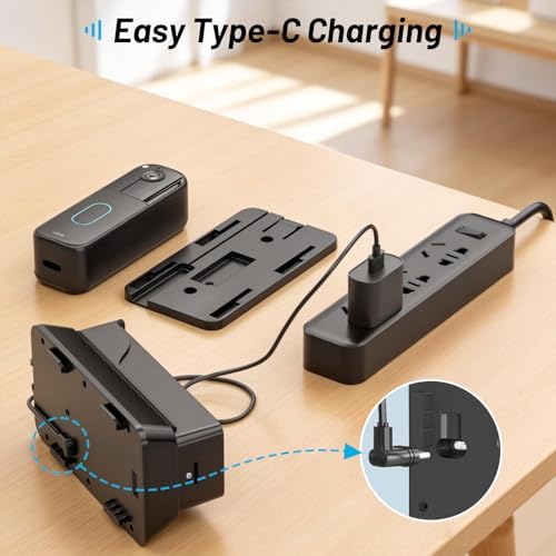 Rechargeable Power Mount for Blink Doorbell (2nd Gen) – No More Battery Changes with Built-in 19800mAh Battery, Continuous Charging for 6-8 Months, Weatherproof for Outdoor Security
