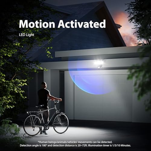 Security Lights Motion Outdoor with Dusk to Dawn, Hardwired Floodlights
