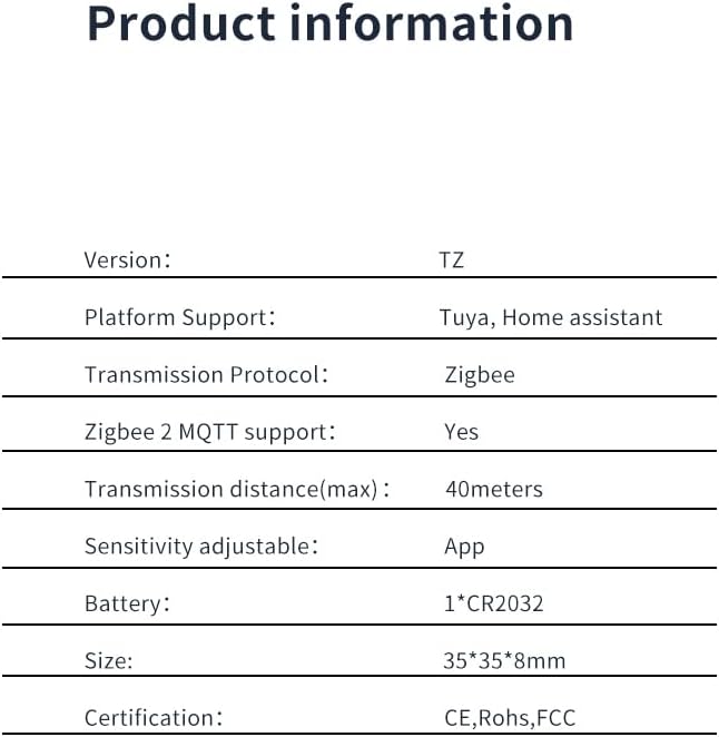 Tuya Zigbee Wireless Vibration Sensor: 120dB Alarm, Adjustable Sensitivity, Glass Breakage Detection. Suitable for Alarm Systems and Smart Home Automation, Supports Tuya App.