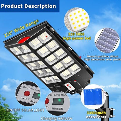 Ofuray Solar Street Lights Outdoor,Of-11800W Commercial Parking Lot Light