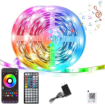 GANZQH 200FT RGB Led Lights for Bedroom with Remote & App Control, 2*100FT