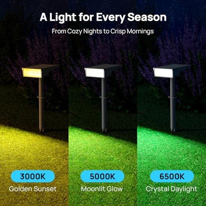 Consciot Solar Spot Lights, Halloween Lights, 3 Colors, 170° Wide Beam