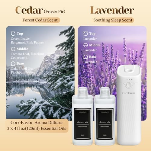 Waterless Essential Oil Diffuser (M60) with 2x120ml Oil
