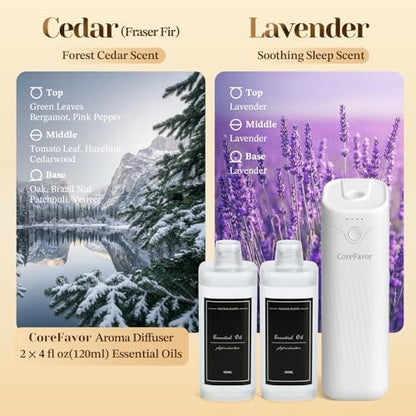 Waterless Essential Oil Diffuser (M60) with 2x120ml Oil