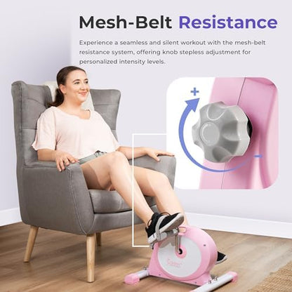 Sunny Health & Fitness Smart Mini Cycle, Under Desk Pedal Arm/Leg Exerciser | Dual Function, Low-Impact Cycle Workout, Rehab/Recovery, Space-Saving Design, Mesh-Belt Resistance, SunnyFit App Connectivity