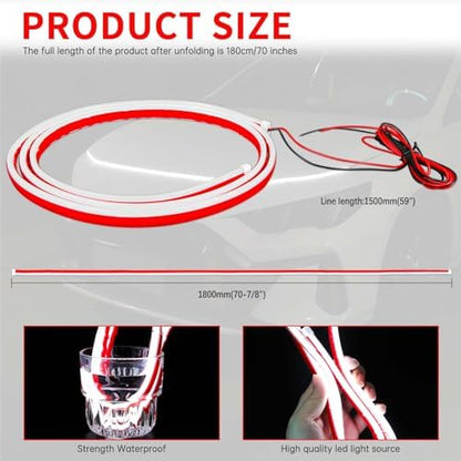 DREAMOTOR 71 Inch Car Hood Light Strip, White Car LED Hood Light