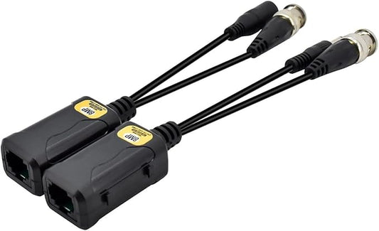 5 Pairs 8MP/4K Passive HD BNC Video Power Balun Transceiver Transmitter Via UTP RJ45 Cable AHD/TVI/CVI/CVBS Cable Connectors for 720P/960P/1080P/3MP/5MP/8MP CCTV Security Cameras