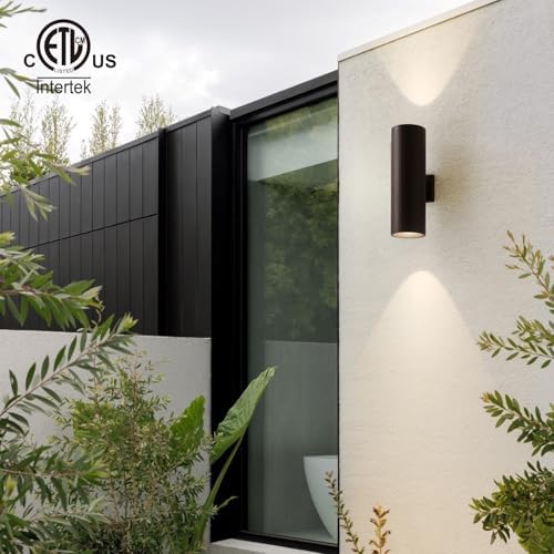 mirrea 18" Modern Outdoor Porch Light 2 Lights, Oil Rubbed Bronze, 2 Pack
