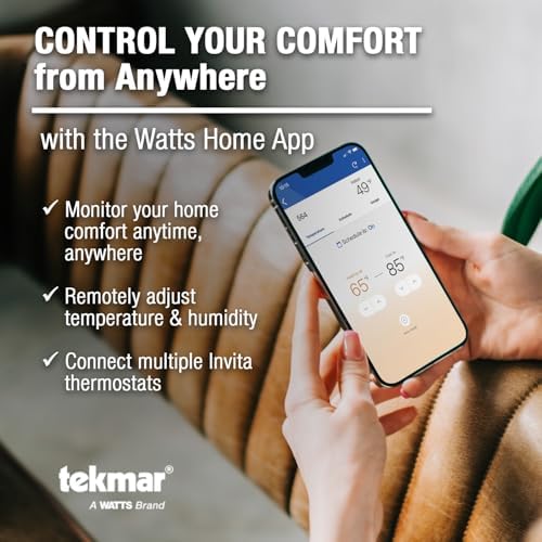 tekmar Invita 564 Wi-Fi Thermostat, 2-Wire, Energy Star Approved, ERV/HRV
