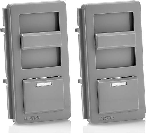 Leviton IllumaTech Dimmer Switch Color Change Faceplate with Locator Light, IPKIT-G, Gray (Pack of 2)