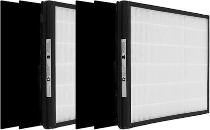 IAF-H-100D Idylis D Replacement Filter Size D, Compatible with Idylis AC-2118, AC-2123, IAP-10-280 Air Purifier, 2 HEPA Filters + 4 Activated Carbon Pre-filters