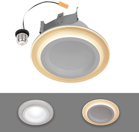 HALO RL Night Light 4 in LED Recessed Downlight with Night Light Mode, 700 Lumens, Selectable CCT 2700K-5000K, Dim-to-Warm, Matte White - RLNL4079FSD2W1EWH