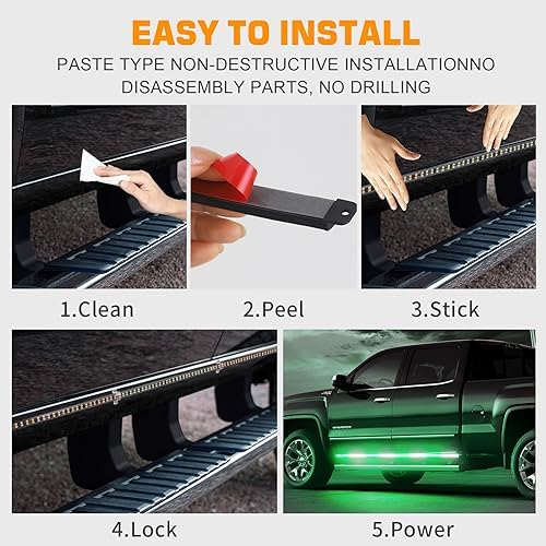 XRIDONSEN 2PCS 70 inch Running Board Strobe Lights 864 LED Emergency Lights