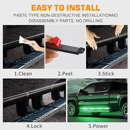 XRIDONSEN 2PCS 70 inch Running Board Strobe Lights 864 LED Emergency Lights
