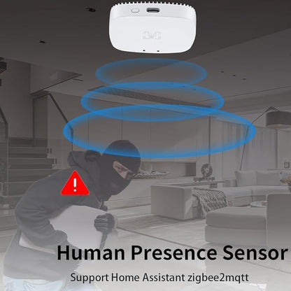 MmWave Human Presence Sensor, Zigbee Millimeter Wave Radar Detection Sensor, Requires TUYA HUB, Supports Home Assistant Zigbee2mqtt