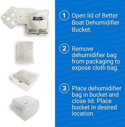 Refillable Moisture Absorber Bucket with Dehumidifier Refill Pack Moisture