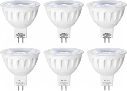 MR16 LED Bulb, 50W Halogen Equivalent, 5W 12V 3000K Soft Warm White, 450Lm GU5.3 Bi-Pin Base, 12V Spotlight Bulb, 40 Degree Spot Lighting For Indoor/Outdoor Landscape Track Bulbs-Not Dimmable (6 Pack)