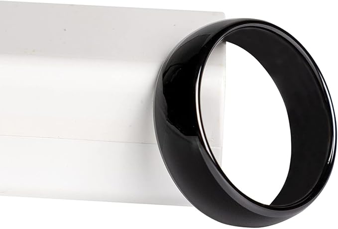 RFID Rewritable 125KHz/13.56MHz ID/IC T5577/UID Changeable Black Ceramics Smart Finger Ring for Men or Women, with One RFID Reader Copier for Duplicate (Black 13.56mhz 19mm)