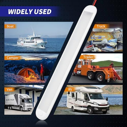 RVZONE 6‑Pack 12V LED Interior Light Bar,120LEDs 1800LM for RV Van Camper