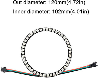 45 Bits WS2812 Addressable LED Ring with SM2.54-3P Wire, DC5V WS2812B 5050 RGB LED with Built-in Drivers Pixels Individual Controlling for Arduino Pi ESP8266 ESP32 Nodemcu (45 bits)