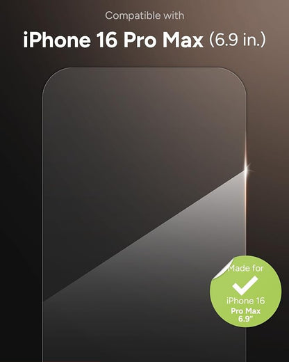 ZAGG Glass Elite Screen Protector for iPhone 16 Pro Max - 5X Stronger, Reinforced Edges, Ultra-Strong Tempered Glass, Scratch Resistant, Anti-Smudge, Easy Installation, InvisibleShield, Eco-Friendly