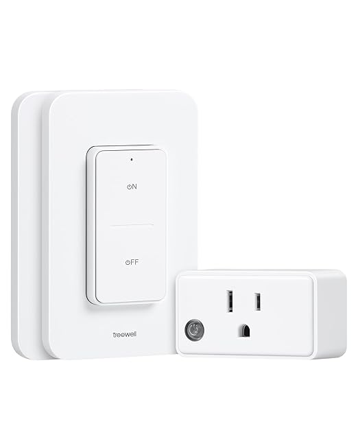 Remote Control Outlet Wireless Wall Switch, 200FT RF Range, Mini Electrical Outlet Plug, 15A/1875W High-Power for Lamps, Lights, Household Appliances, ETL Listed (2 Switches and 1 Outlet)