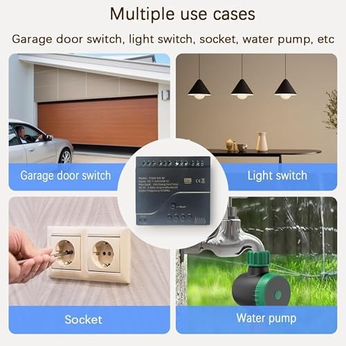 Tuya WiFi Smart 4 Channel 7-32V Relay Switch Module,Dry Contact,Passive Output,Wireless Relay Controller with External Switch Pin,Compatible with Alexa Google Home