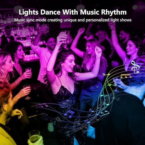 FONEWE Smart WiFi LED Lights 100 ft Remote Control Through APP Led Strip Lights Supports Alexa and Google Assistant Timing Function RGB Color Changing LED Lights for Bedroom and Party