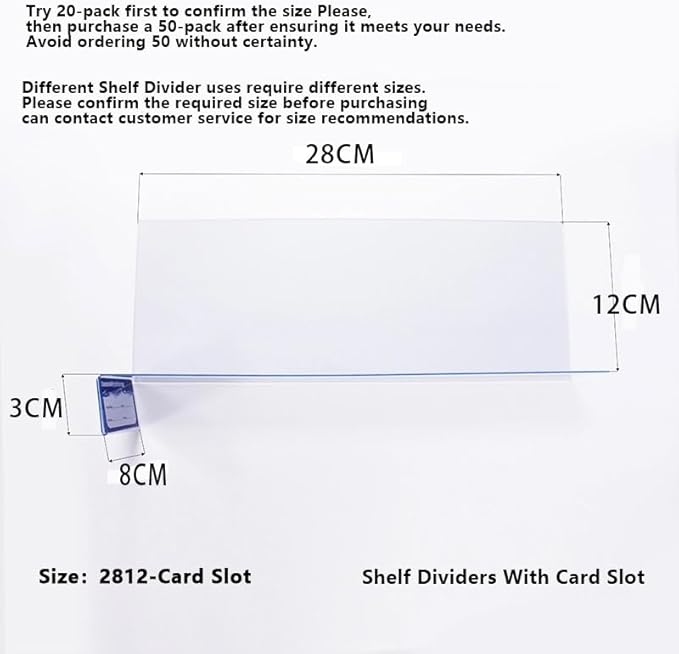 20 Pcs 28 * 12CM 1MM Shelf Divider for Library Labels;Bookshelf Labels;Book Number prompts;Bookshelf Separation Classification;File Guides