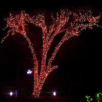 DAZZLE BRIGHT Halloween 300 LED String Lights, 100FT Connectable String Lights with 8 Lighting Modes, Halloween Decorations for Party Carnival Supplies, Indoor Outdoor Yard Garden Decor (Orange)