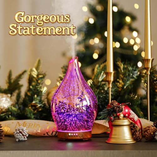 Porseme Essential Oil Diffuser 150ml Handmade Glass Diffuser 6H Runtime
