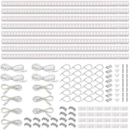 Barrina T5 LED Grow Light, 3FT 128W (8 x 16W), Pinkish White, 8 Packs