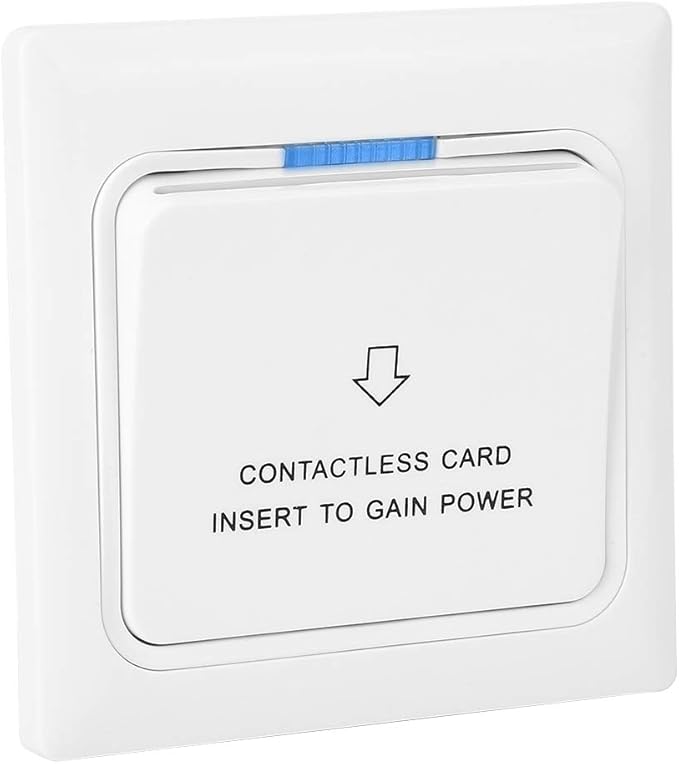Power Card Sensor Hotel Power Card, Hotel Energy Saving Switch Light Switch Key Plate Extender 3.4x3.4in 100 Times Aging Tests Qualified White For 4150 Card For 125k Frequency Induction Card
