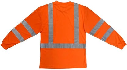 Radians ST21-3POS-2X Class 3 Max-Dri Moisture Wicking Mesh Long Sleeve Safety T-Shirt, 2X-Large, Orange