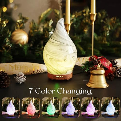 Porseme Essential Oil Diffuser 150ml Handmade Glass Diffuser 6H Runtime