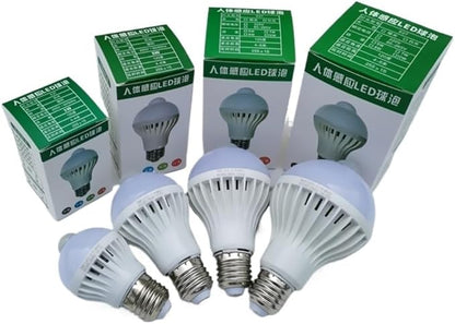 Fengyan Home Bulbs 5pcs AC85-265V Smart Sound Voice Activated Light Sensor Bombillas LED Bulb E27 3W 5W 7W 9W 12W Induction lamp Stair Hallway Light YZ Household Lamp (Color : 9W)